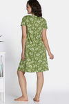 Zivame Nature Trails Knit Cotton Knee Length Nightdress - Turtle Green — thumbnail 3